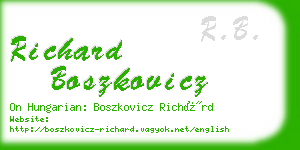 richard boszkovicz business card